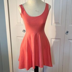 Sparkle & Fade XS Women’s Coral Scoop Neck Skater Dress sleeveless